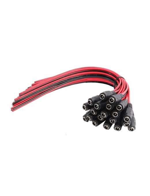 FOLKSAFE καλώδιο FS-DCPIGTAIL-F με θηλυκό βύσμα 5.5x2.1mm, 10τμχ