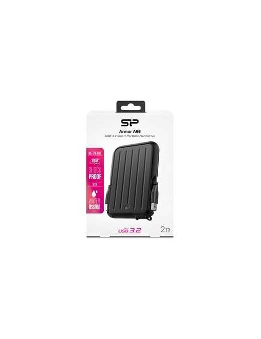SILICON POWER εξωτερικός HDD Armor A66, 2TB, USB 3.2, μαύρος