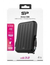 SILICON POWER εξωτερικός HDD Armor A66, 4TB, USB 3.2, μαύρος