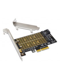 POWERTECH κάρτα επέκτασης PCIe x4 σε M.2 Key M & B NVMe TOOL-0049