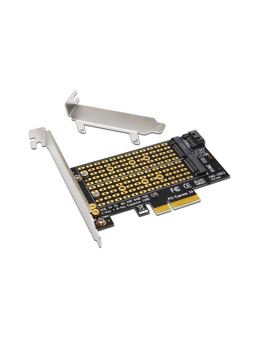 POWERTECH κάρτα επέκτασης PCIe x4 σε M.2 Key M & B NVMe TOOL-0049
