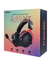 MPOW gaming headset Air 2.4GHz, wireless & wired, mic, μαύρο-κόκκινο