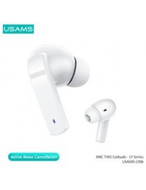 USAMS earphones με θήκη φόρτισης LY06, True Wireless, ANC, λευκά