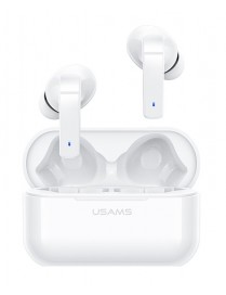 USAMS earphones με θήκη φόρτισης LY06, True Wireless, ANC, λευκά