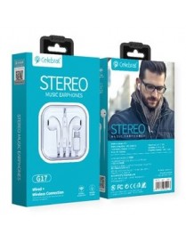 CELEBRAT earphones με μικρόφωνο G17, Lightning, 1.2m, λευκά