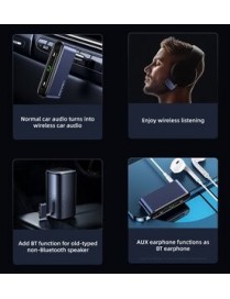 USAMS ασύρματο audio receiver US-SJ519 με μικρόφωνο, Bluetooth 5.0, γκρι