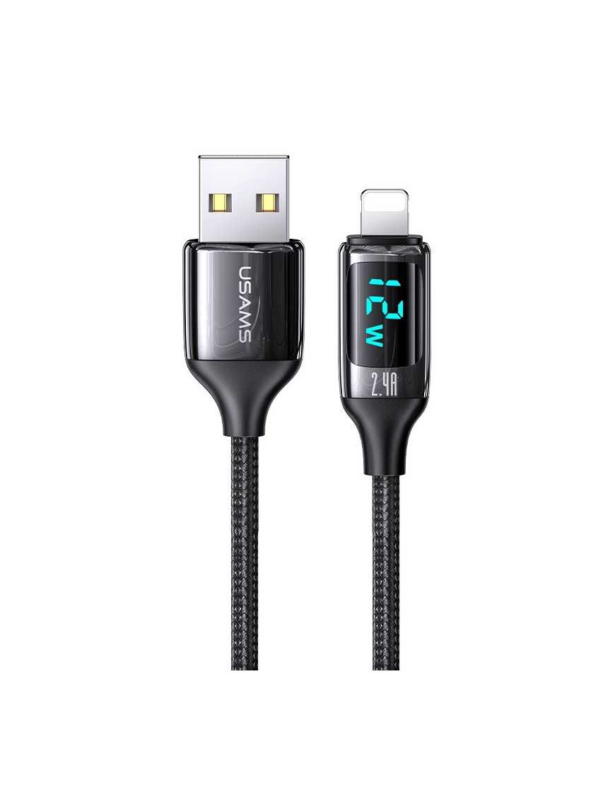 USAMS καλώδιο Lightning σε USB US-SJ543, 2.4A, 1.2m, μαύρο