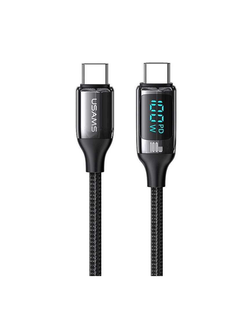 USAMS καλώδιο USB Type-C US-SJ546, 100W/5A, 1.2m, μαύρο