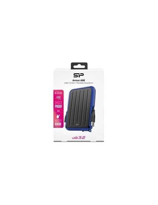 SILICON POWER εξωτερικός HDD Armor A66, 2TB, USB 3.2, μπλε