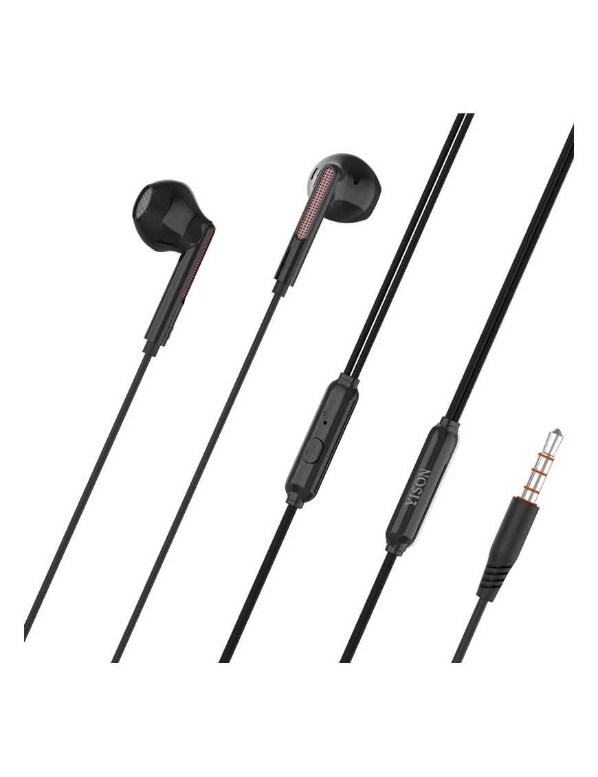 YISON earphones με μικρόφωνο X4, 3.5mm, 1.2m, μαύρα