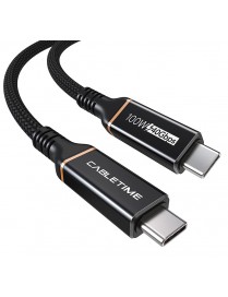 CABLETIME καλώδιο USB Type-C CT-USB4, 100W, 8K, 40Gbps, 1m, μαύρο