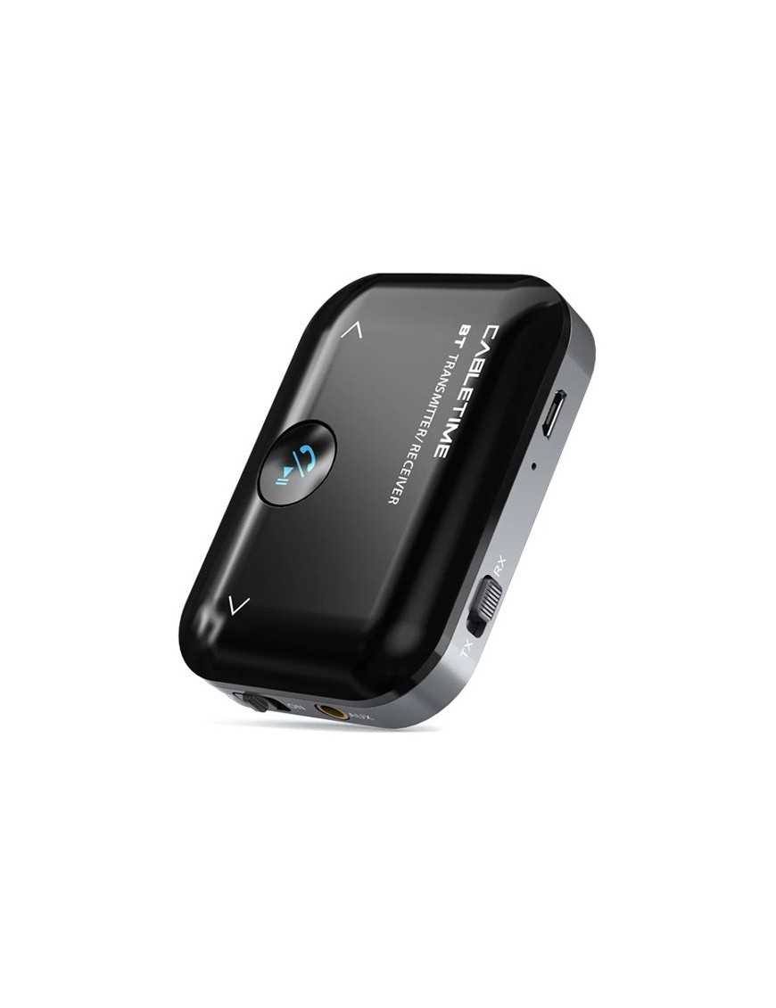 CABLETIME Bluetooth transmitter/receiver CT-BT01, BT 5.0, 450mAh, μαύρο