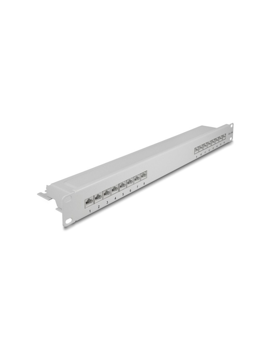 DELOCK patch panel 66877 για καμπίνα δικτύου 19"/1U, 16x ports, γκρι