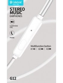 CELEBRAT earphones G12 με μικρόφωνο, 14.2mm, 3.5mm, 1.2m, μαύρο