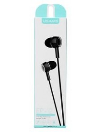 USAMS earphones με μικρόφωνο EP-12, 10mm, 3.5mm, 1.2m, μαύρα