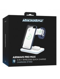 ROCKROSE 3 σε 1 ασύρματος φορτιστής Airwave Pro Max RRWC09, 15W, λευκός