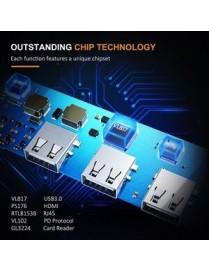 CABLETIME USB-C hub C160, 7x USB, 5Gbps, 0.15m, ασημί