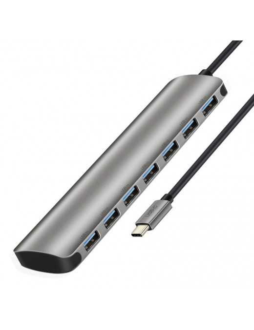 CABLETIME USB-C hub C160, 7x USB, 5Gbps, 0.15m, ασημί CABLETIME USB-C hub C160, 7x USB, 5Gbps, 0.15m, ασημί