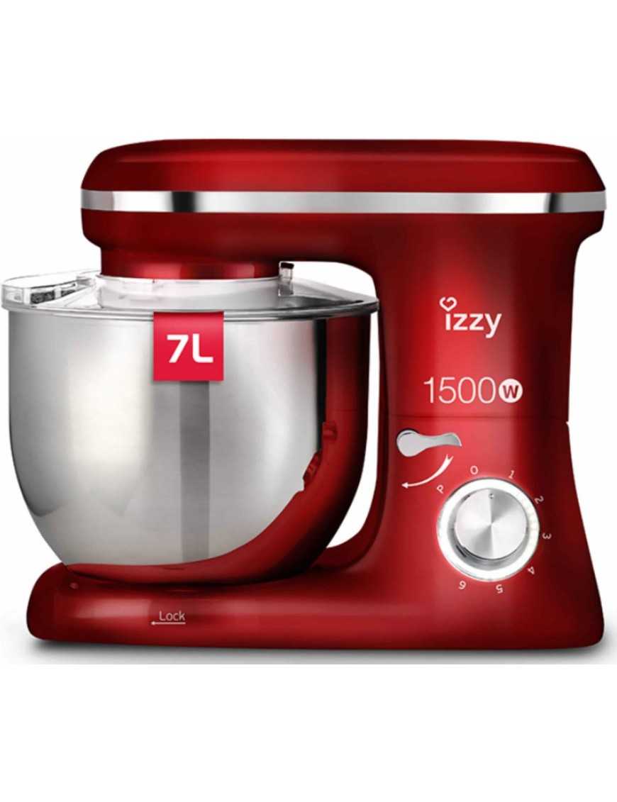 Izzy IZ-1500 Κουζινομηχανή 1500W με Ανοξείδωτο Κάδο 7lt Spicy Red