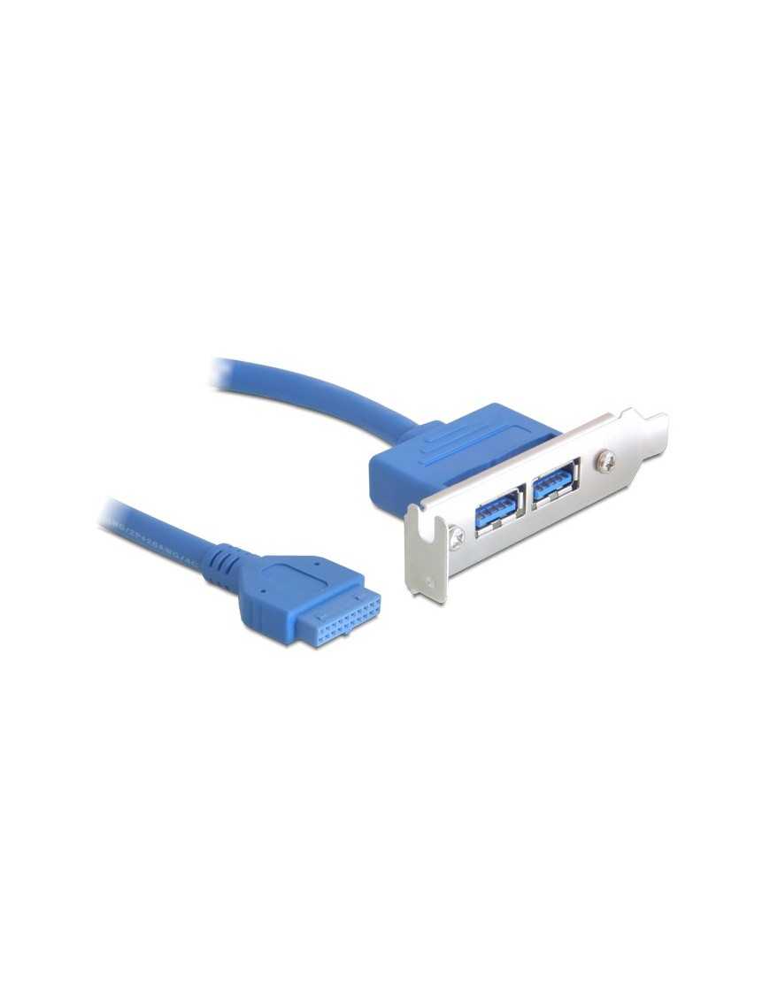 DELOCK κάρτα επέκτασης USB 19 pin σε 2x USB 3.0 82976, low profile