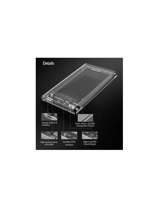 ORICO εξωτερική θήκη για 2.5" HDD 2139U3, USB 3.0, έως 4TB, διάφανη