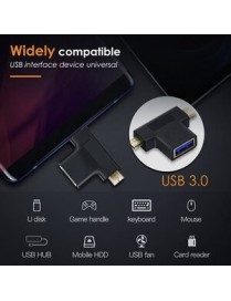 CABLETIME αντάπτορας USB 3.0 σε USB-C & Micro USB C160, μαύρος