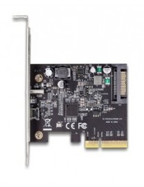 DELOCK κάρτα επέκτασης PCI x4 σε USB-C & USB-C PD 90074, 20W, 20Gbps