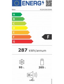 Beko RCSA330K30WN Ψυγειοκαταψύκτης 300lt Λευκός