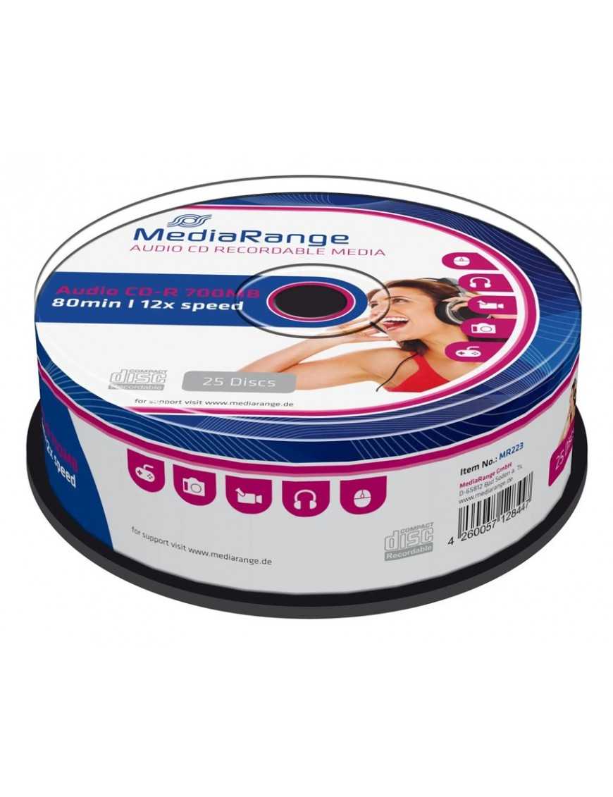 MEDIARANGE AUDIO CD-R 12x 700MB/80min, cake box, 25τμχ