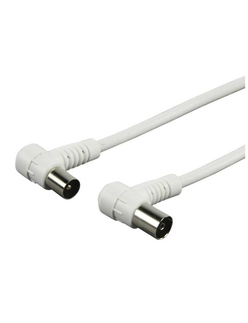 POWERTECH καλώδιο κεραίας CAB-V003, αρσενικό σε θηλυκό, 90°, 1.5m, λευκό
