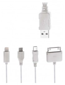 POWERTECH καλώδιο USB 4 in 1 PT-214, 1m, λευκό