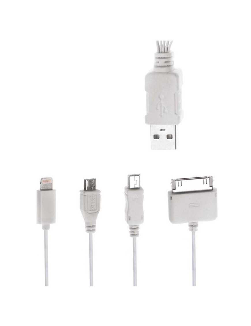 POWERTECH καλώδιο USB 4 in 1 PT-214, 1m, λευκό