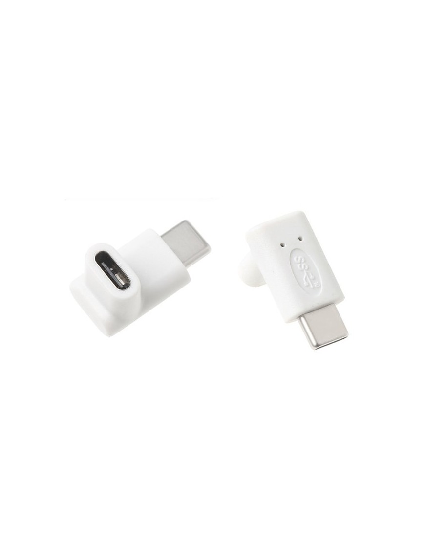 POWERTECH αντάπτορας USB-C αρσενικό σε θηλυκό CAB-U099, 90°, λευκός