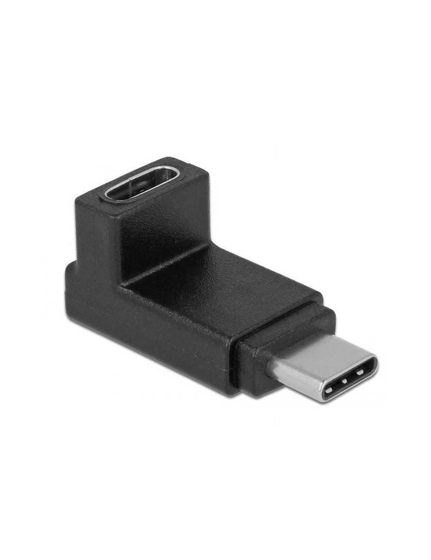 POWERTECH αντάπτορας USB-C αρσενικό σε θηλυκό CAB-UC026, 90°, μαύρος