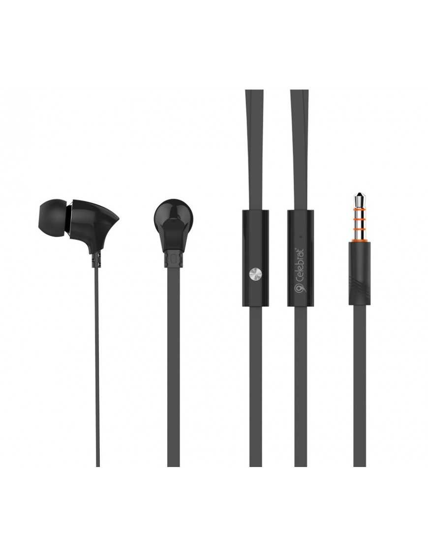 CELEBRAT Earphones με μικρόφωνο G3, on/off, 10mm, 3.5mm, 1.2m, μαύρα