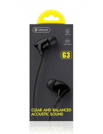 CELEBRAT Earphones με μικρόφωνο G3, on/off, 10mm, 3.5mm, 1.2m, μαύρα