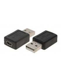 POWERTECH αντάπτορας USB σε USB Mini θηλυκό CAB-U111, μαύρος