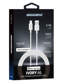 ROCKROSE καλώδιο USB σε Lightning IVORY AL, 2.4A 12W, MFi, 1m, λευκό