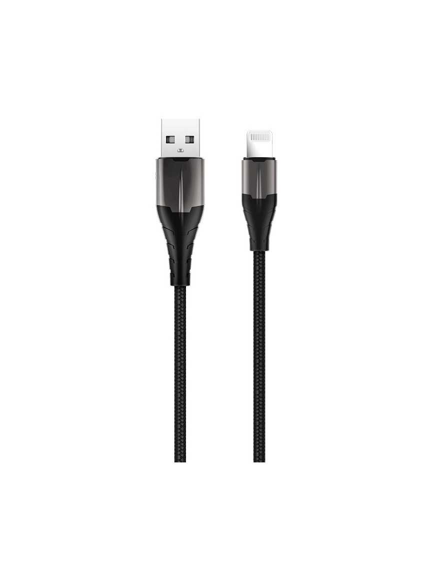 ROCKROSE καλώδιο USB σε Lightning Knight AL, 12W, MFi, 1m, μαύρο-γκρι