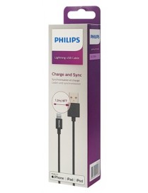 PHILIPS καλώδιο USB σε Lightning DLC3104V-00, 2.4Α 12W, 1.2m, μαύρο