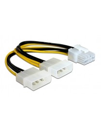 POWERTECH καλώδιο 2x molex 3pin σε 1x 8pin CAB-W041, 0.15m