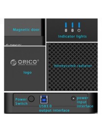 ORICO εξωτερική θήκη για 2x 3.5" HDD DS200U3, USB 3.0, έως 20TB, μαύρη