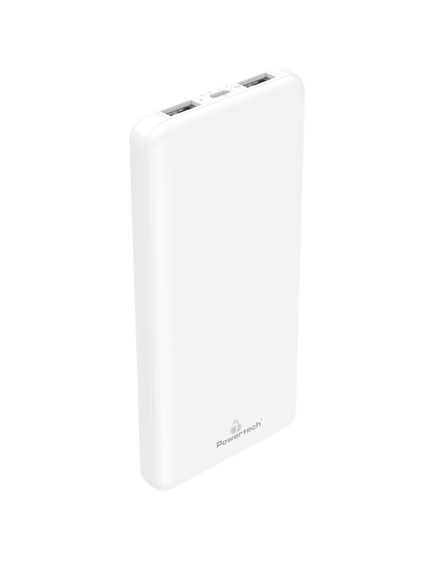 POWERTECH power bank PT-1004 10000mAh, 2x output, 10.5W, λευκό