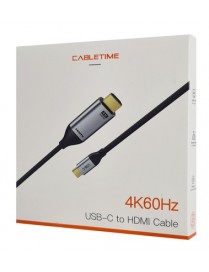 CABLETIME καλώδιο USB-C σε HDMI C160, 4K, gold plated, 3m, μαύρο