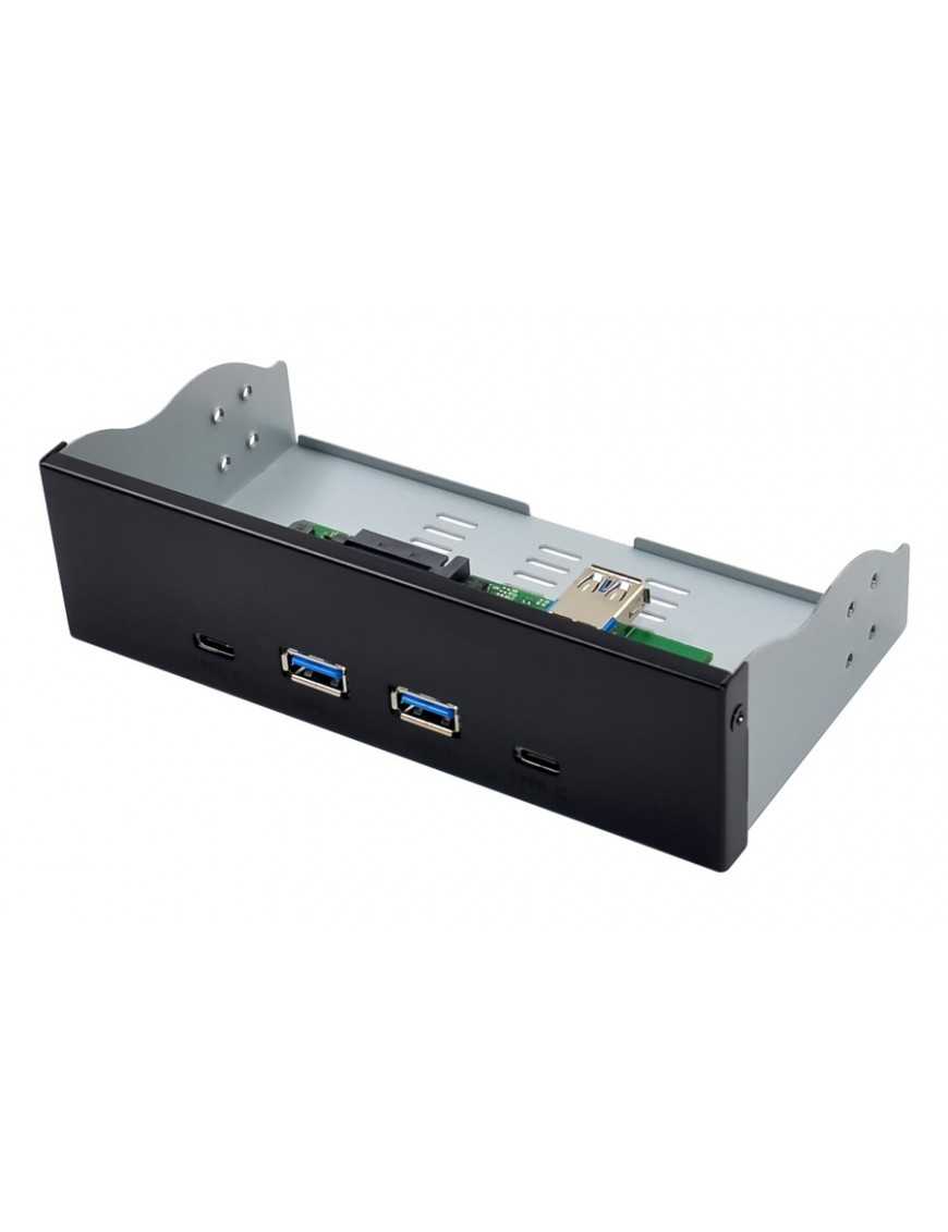 POWERTECH front panel 5.25" σε 2x USB 3.1 & 2x USB-C, VL820