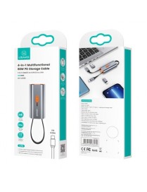 USAMS αντάπτορας USB-C σε USB-C/USB/Lightning SJ560, 60W PD, 0.3m, γκρι