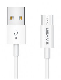 USAMS καλώδιο Micro USB σε USB US-SJ284, 2A, 1m, λευκό