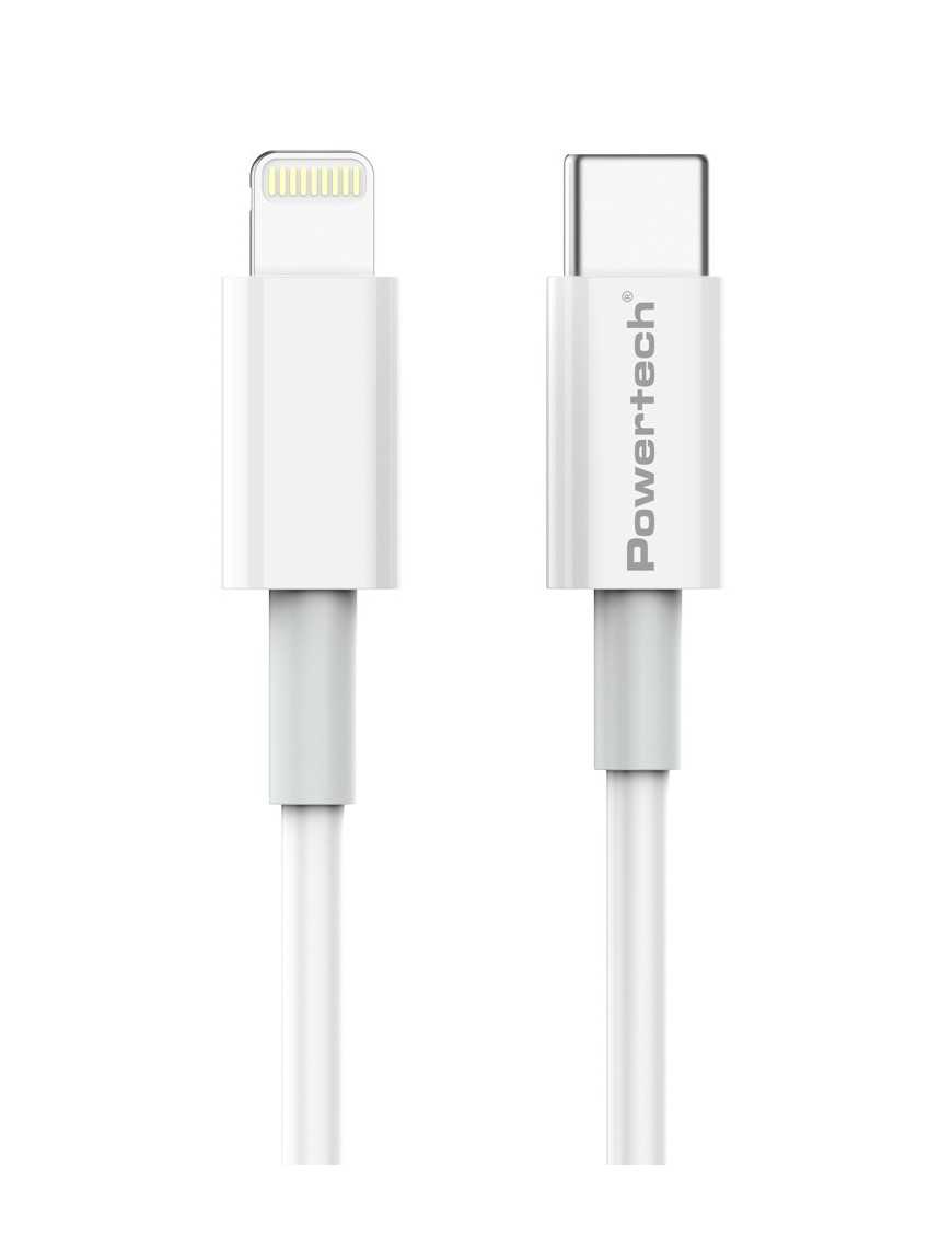 POWERTECH καλώδιο USB-C σε Lightning PTR-0107, 20W, PD, 1m, λευκό