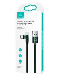 USAMS καλώδιο Micro USB σε USB SJ478, περιστρεφόμενο, 2A, 1m, πράσινο