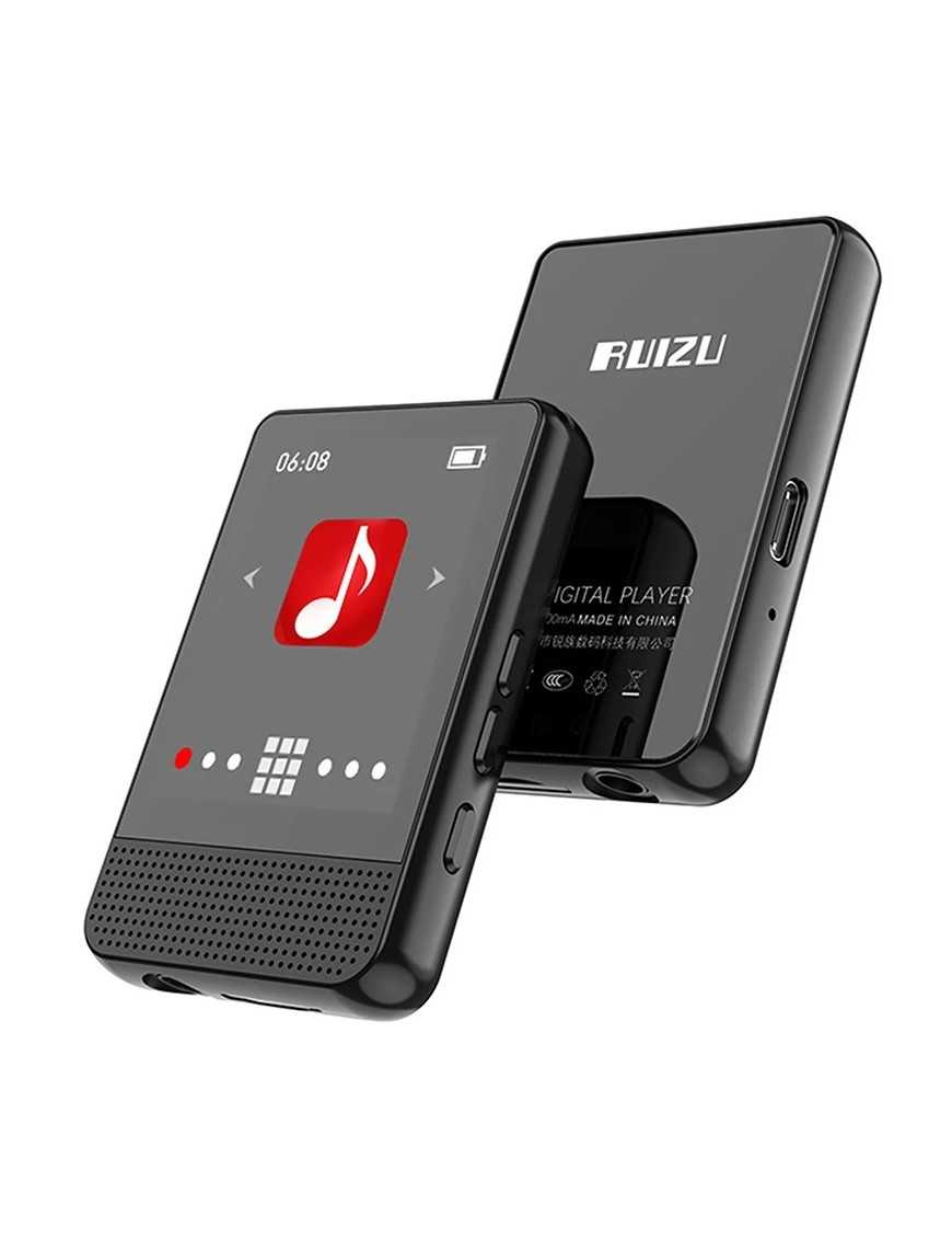 RUIZU MP3 player M16 με οθόνη αφής 1.8", 16GB, BT, ελληνικό μενού, μαύρο